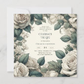 Vintage Roses viering van het leven herdenkingsged Kaart (Voorkant)