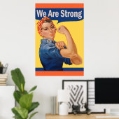 Vintage Rosie de Riveter Feminisme Poster (Thuiskantoor)