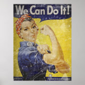 Vintage Rosie De Riveter Poster (Voorkant)