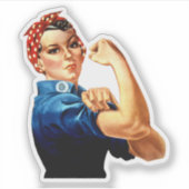 Vintage Rosie de Riveter Sticker (Voorkant)