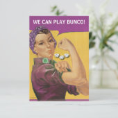 Vintage Rosie Funny Bunco Invite Kaart (Staand voorkant)