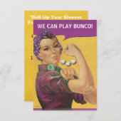 Vintage Rosie Funny Bunco Invite Kaart (Voorkant / Achterkant)