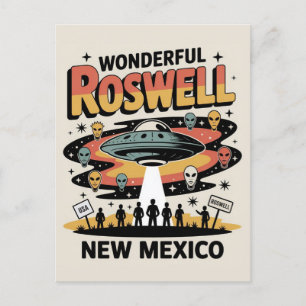 Vintage Roswell New Mexico Retro Alien UFO Briefkaart