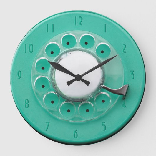Vintage Rotary Dial Novelty Wall Clock Grote Klok (Voorkant)