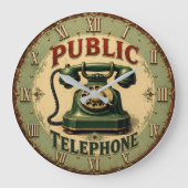 Vintage Rotary Telephone Retro Grote Klok (Voorkant)