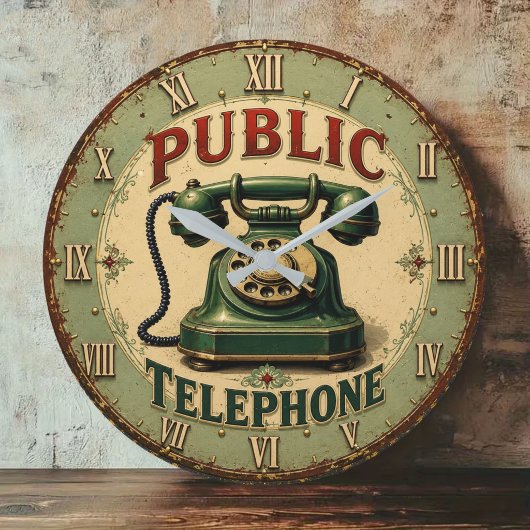 Vintage Rotary Telephone Retro Grote Klok