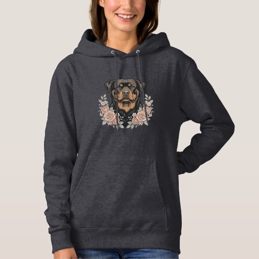 Vintage Rottweiler Bloemstuk T-shirt ontwerp_1 (Voorkant)