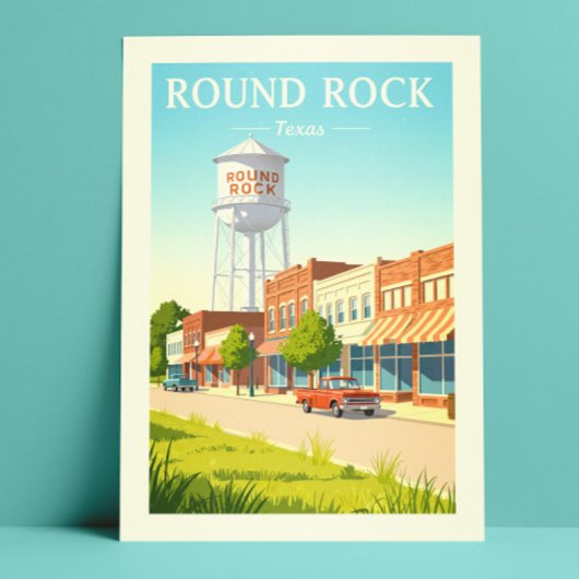 Vintage Round Rock Texas Briefkaart