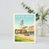 Vintage Round Rock Texas Briefkaart (Staand voorkant)