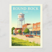 Vintage Round Rock Texas Briefkaart (Voorkant)