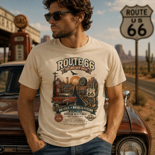 Vintage Route 66 100ste verjaardag T-shirt