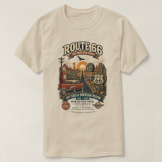 Vintage Route 66 100ste verjaardag T-shirt