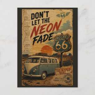 Vintage Route 66 Arizona Camper Van Neon Wegkant Briefkaart