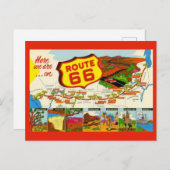 Vintage Route 66 Briefkaart (Voorkant / Achterkant)