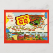 Vintage Route 66 Briefkaart (Voorkant)