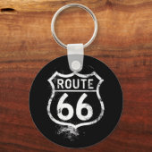 Vintage Route 66 Distressed Sign Americana Travel  Sleutelhanger (Voorkant)