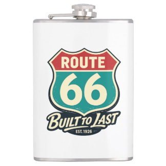 Vintage Route 66 Gebouwd Om Te Duurven Heupfles