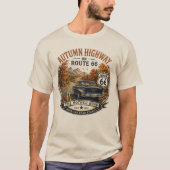 Vintage Route 66 Herfst Weg T-shirt (Voorkant)