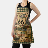 Vintage Route 66 Illinois Koffie Schort (Insitu)