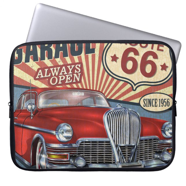 Vintage Route 66 Laptop Sleeve (Voorkant)