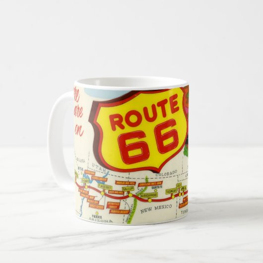 Vintage Route 66 Mok (Voorkant links)