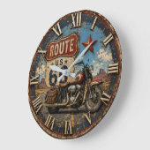 Vintage Route 66 Motorcycle Grote Klok (Hoek)