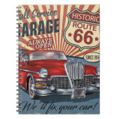 Vintage Route 66 Notitieboek (Voorkant)