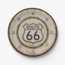 Vintage Route 66 Papieren Bord