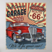 Vintage Route 66 Poster (Voorkant)
