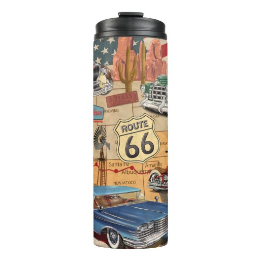 Vintage Route 66 poster. Thermosbeker (Voorkant)