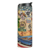 Vintage Route 66 poster. Thermosbeker (Gedraaid links)