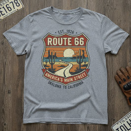 Vintage Route 66 - Retro Oklahoma naar Californië  T-shirt