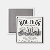 Vintage Route 66 Snelweg Kunst Magneet (Voorkant / Achterkant)