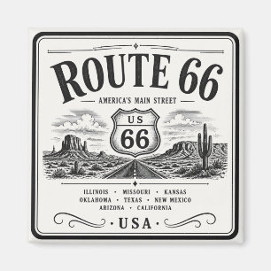 Vintage Route 66 Snelweg Kunst Magneet