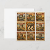 Vintage Route 66 Staat Stempel Briefpapier (Voorkant / Achterkant)