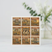 Vintage Route 66 Staat Stempel Briefpapier (Staand voorkant)
