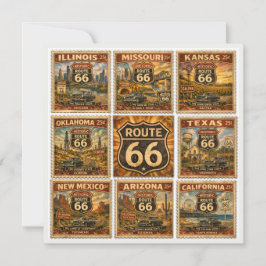 Vintage Route 66 Staat Stempel Briefpapier