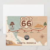Vintage Route 66 USA Map Feestdagenkaart (Voorkant / Achterkant)