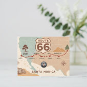 Vintage Route 66 USA Map Feestdagenkaart (Staand voorkant)