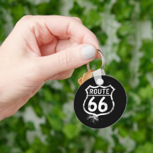 Vintage Route 66-verweerd bord Americana-reis Sleutelhanger