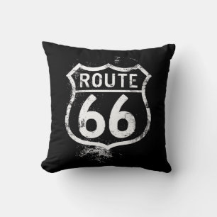 Vintage Route 66-verweerd bord Americana-reizen Kussen