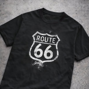Vintage Route 66-verweerd bord Americana-reizen T-shirt
