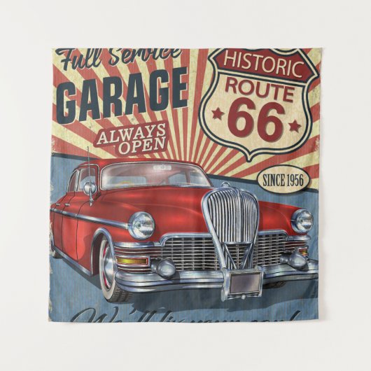 Vintage Route 66 Wandkleed (Voorkant)