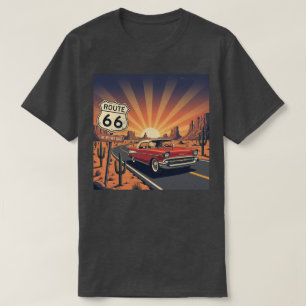 Vintage Route 66 Zonsondergang  T-shirt