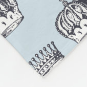 Vintage Royal Crown Drawings Pattern Fleece Deken (Hoek)