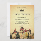 Vintage Royal Fairytale Castle Baby shower Kaart (Voorkant)