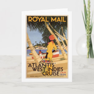 Vintage Royal Main Atlantis West Indies Cruise Jan Kaart