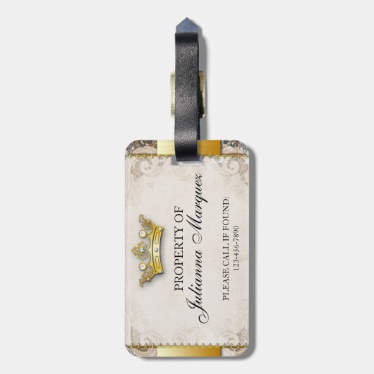 Vintage Royalty-eigendom, van Bagagelabel (Achterkant verticaal)