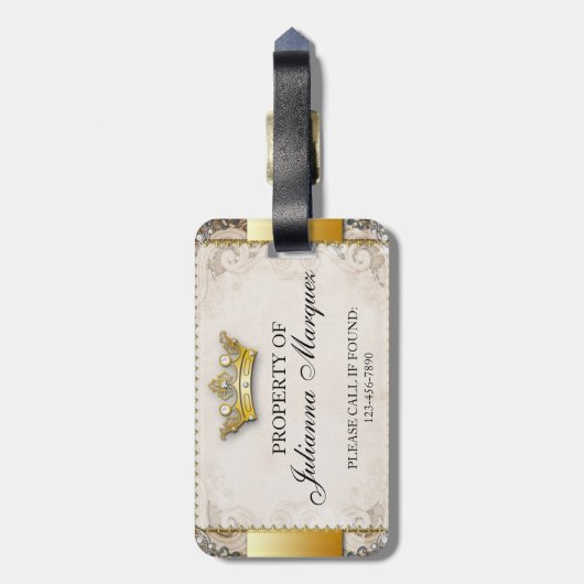 Vintage Royalty-eigendom, van Bagagelabel (Achterkant verticaal)