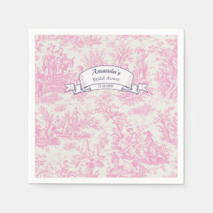 Vintage roze bloemen toile de jouy douche servet
